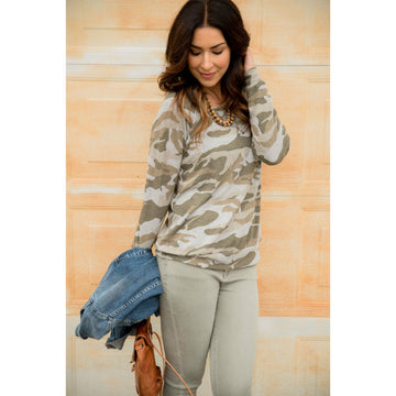 Lightweight Camo Sweatshirt - Betsey's Boutique Shop