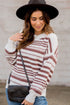 Assorted Stripes Ribbed Trimmed Sweater