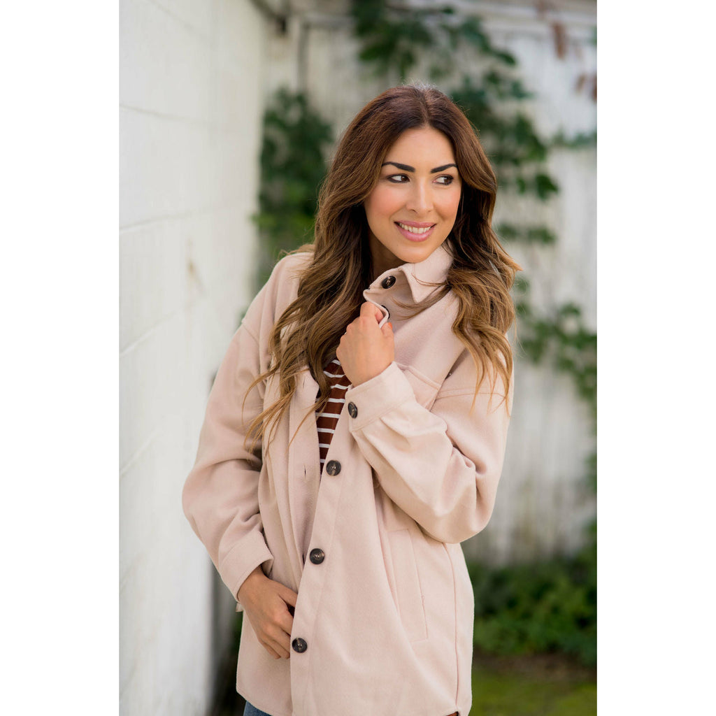 Basic Shacket - Betsey's Boutique Shop - Coats & Jackets