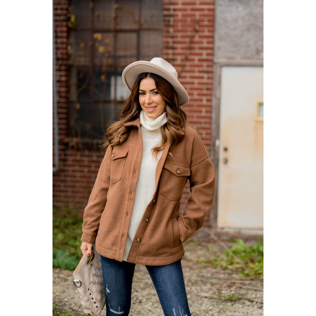 Pocketed Pea Coat - Betsey's Boutique Shop