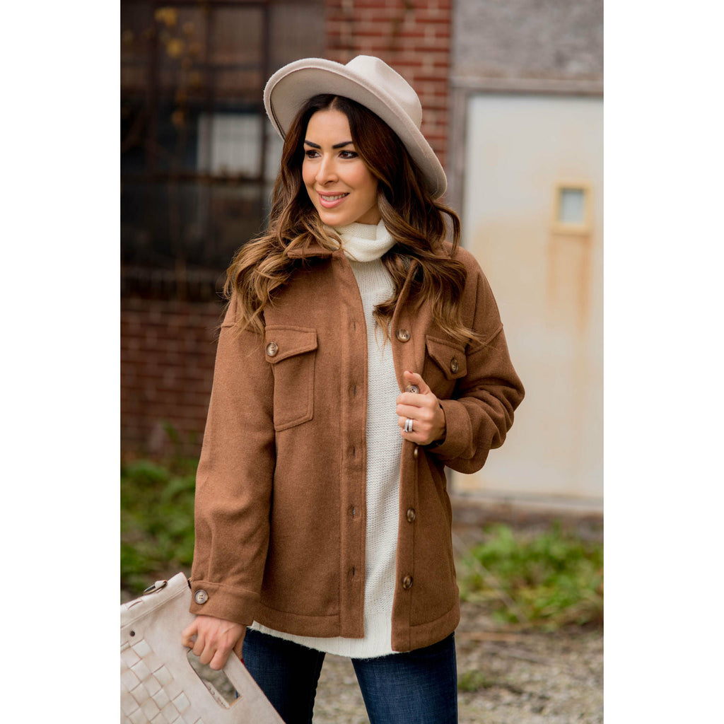 Pocketed Pea Coat - Betsey's Boutique Shop