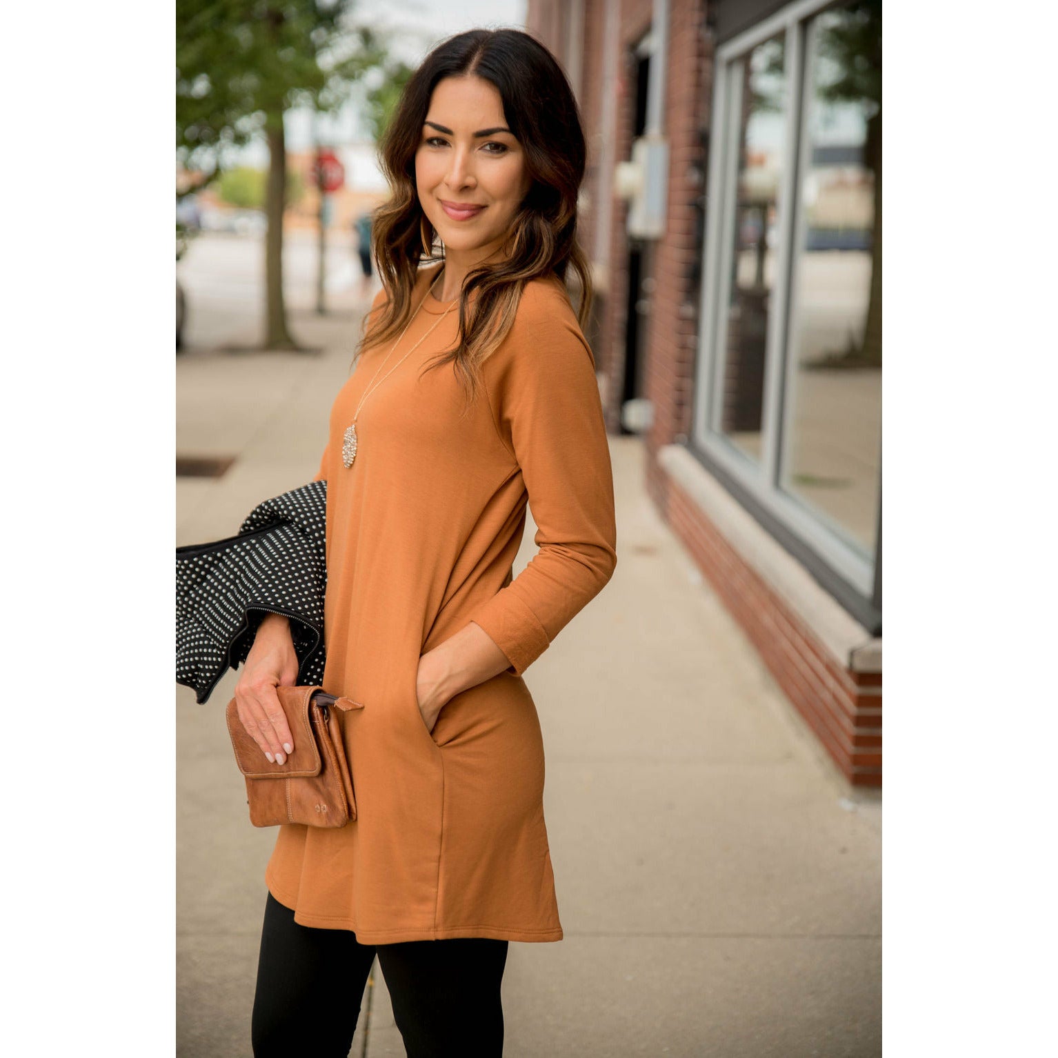 long sleeve tunic dress with pockets Uvn Fall Dresses for Women Long Sleeve Casual Winter Dress with Pockets Buttons Side Tunic Dress, Women's, Size: Small, Black