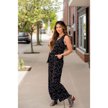 Cheetah Wrap Sleeveless Jumpsuit - Betsey's Boutique Shop - Jumpsuits & Rompers