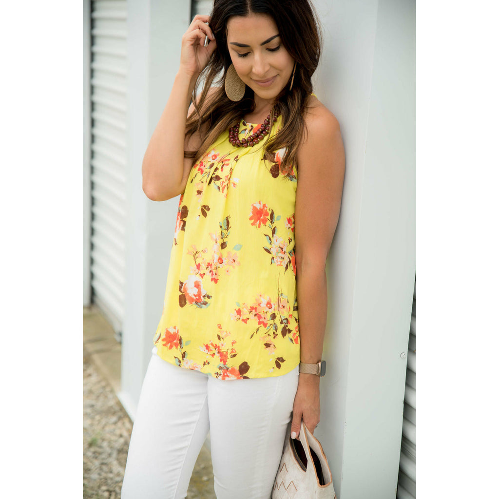 Floral Halter Tank - Betsey's Boutique Shop