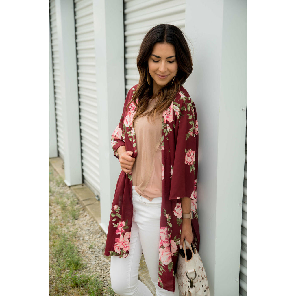 Floral Tunic Kimono - Betsey's Boutique Shop