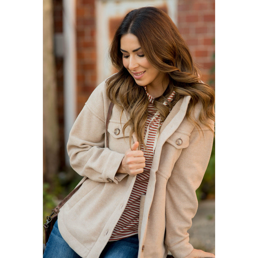 Pocketed Pea Coat - Betsey's Boutique Shop