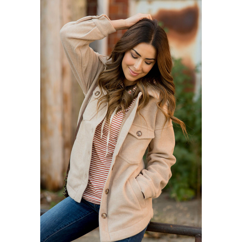 Pocketed Pea Coat - Betsey's Boutique Shop