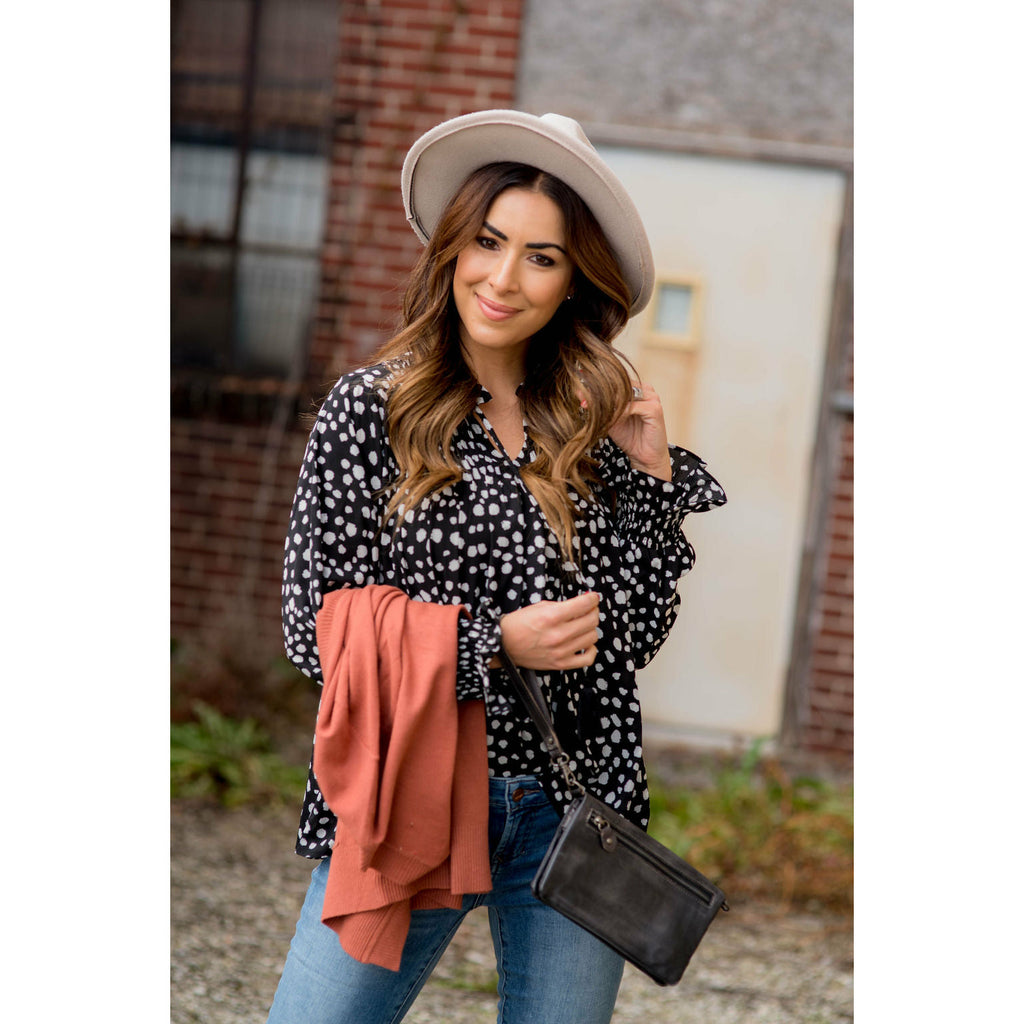 On-the-Go Cheetah Tie Blouse - Betsey's Boutique Shop