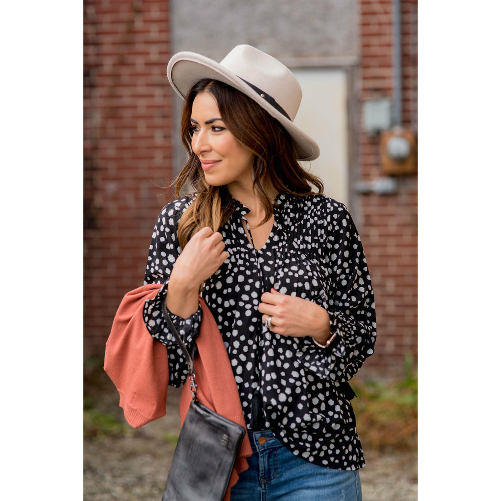 On-the-Go Cheetah Tie Blouse - Betsey's Boutique Shop