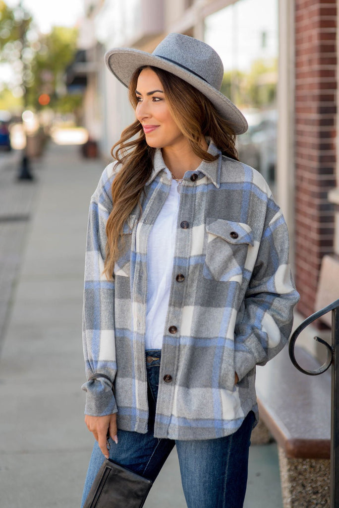 Bonfire Ready Plaid Shacket - Betsey's Boutique Shop