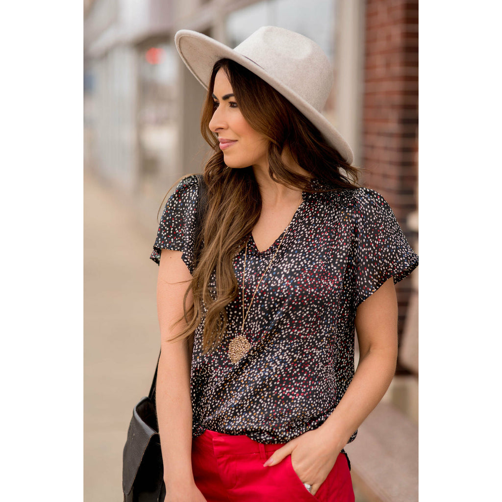 Burst of Color Dotted Tee - Betsey's Boutique Shop