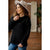 Basic Raw Stitched Black Hoodie - Betsey's Boutique Shop