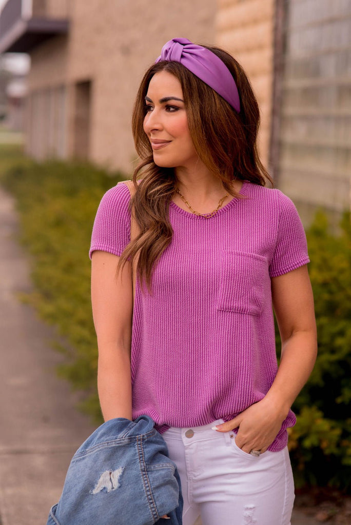 Ribbed Pocket Tee - Betsey's Boutique Shop -