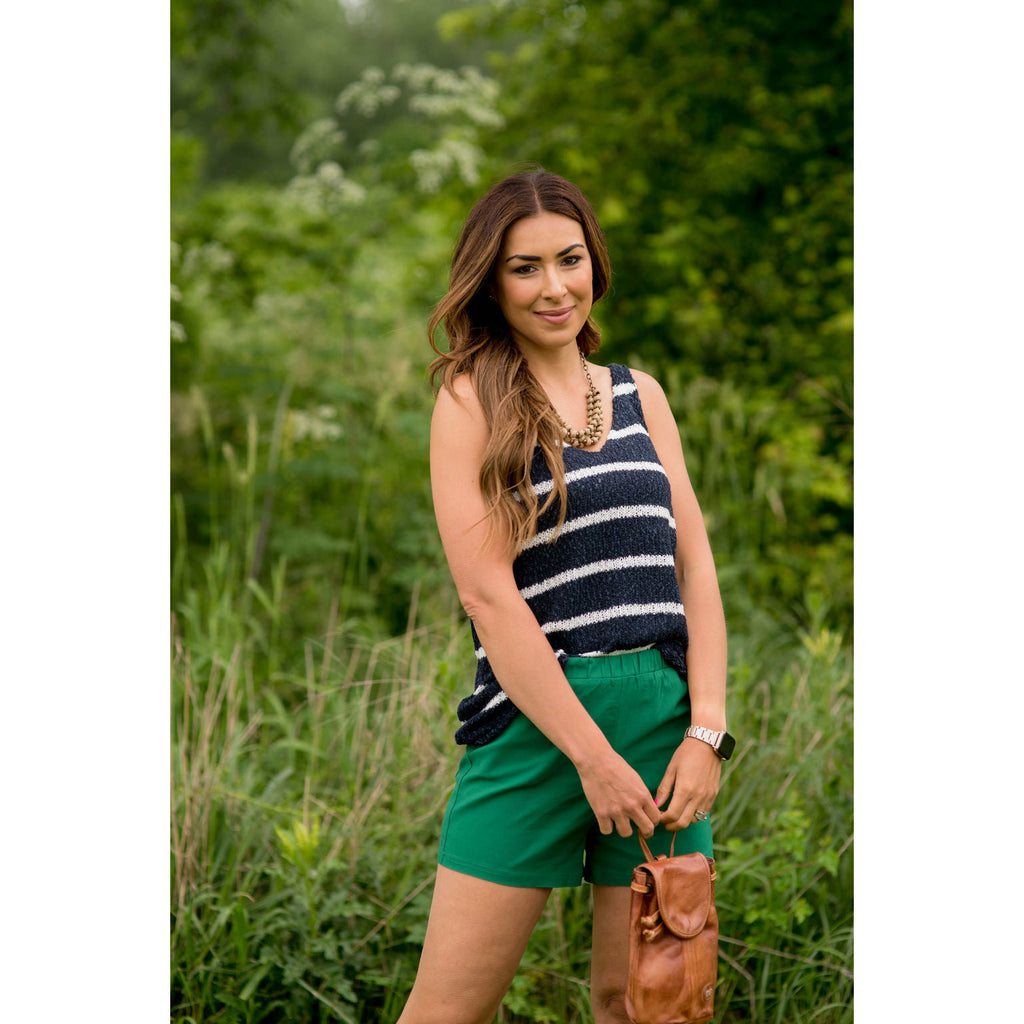 V-Neck Striped Knit Tank - Betsey's Boutique Shop