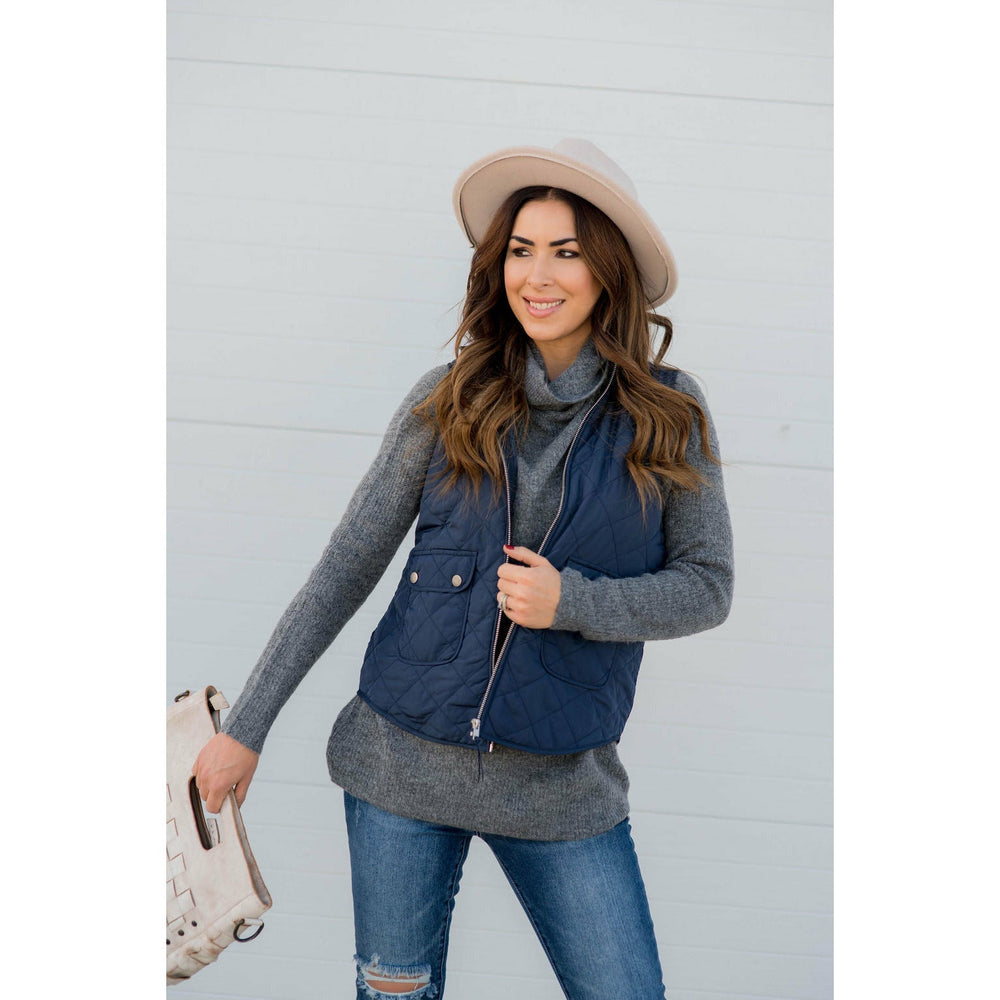 Betsey's Boutique Shop Textured Puffer Vest S / Oatmeal by Betsey's Boutique