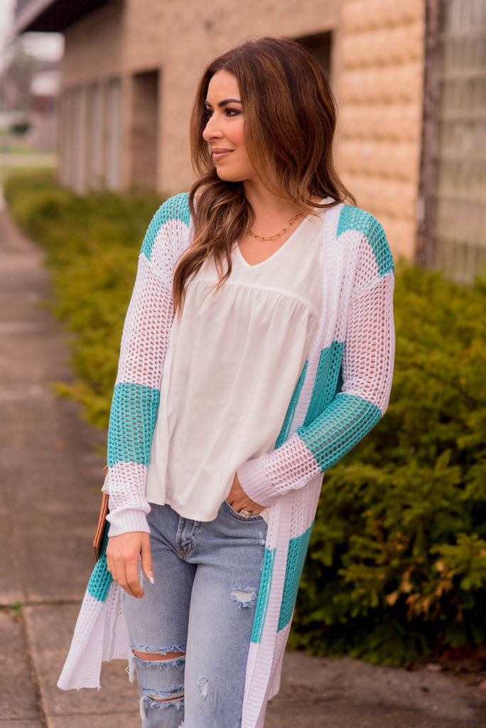 Striped Knit Cardigan - Betsey's Boutique Shop