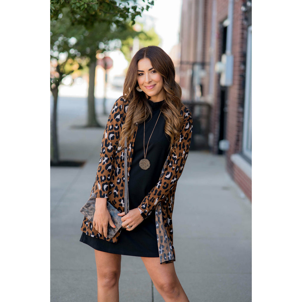 Leopard Print Tunic Cardigan - Betsey's Boutique Shop