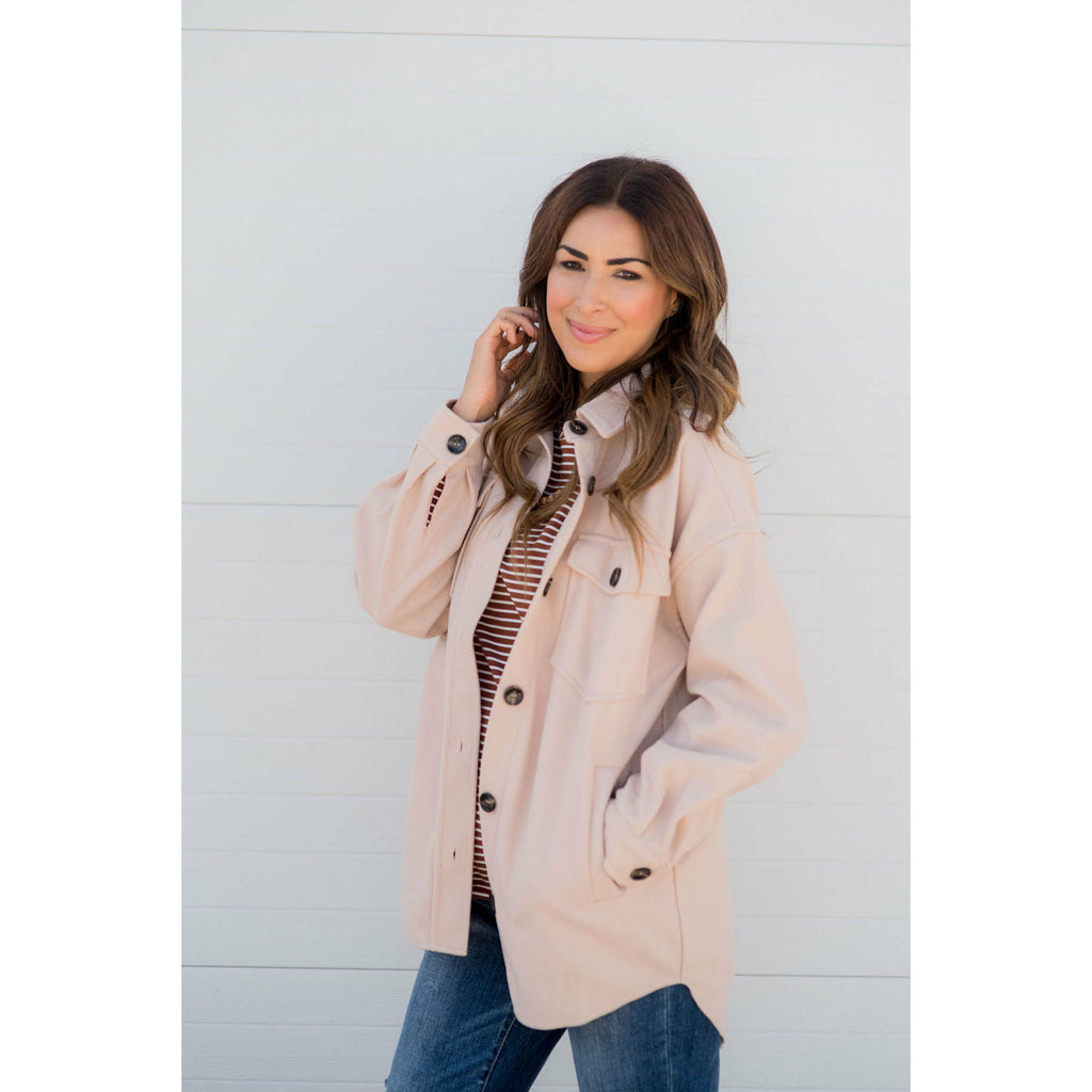 Basic Shacket - Betsey's Boutique Shop - Coats & Jackets