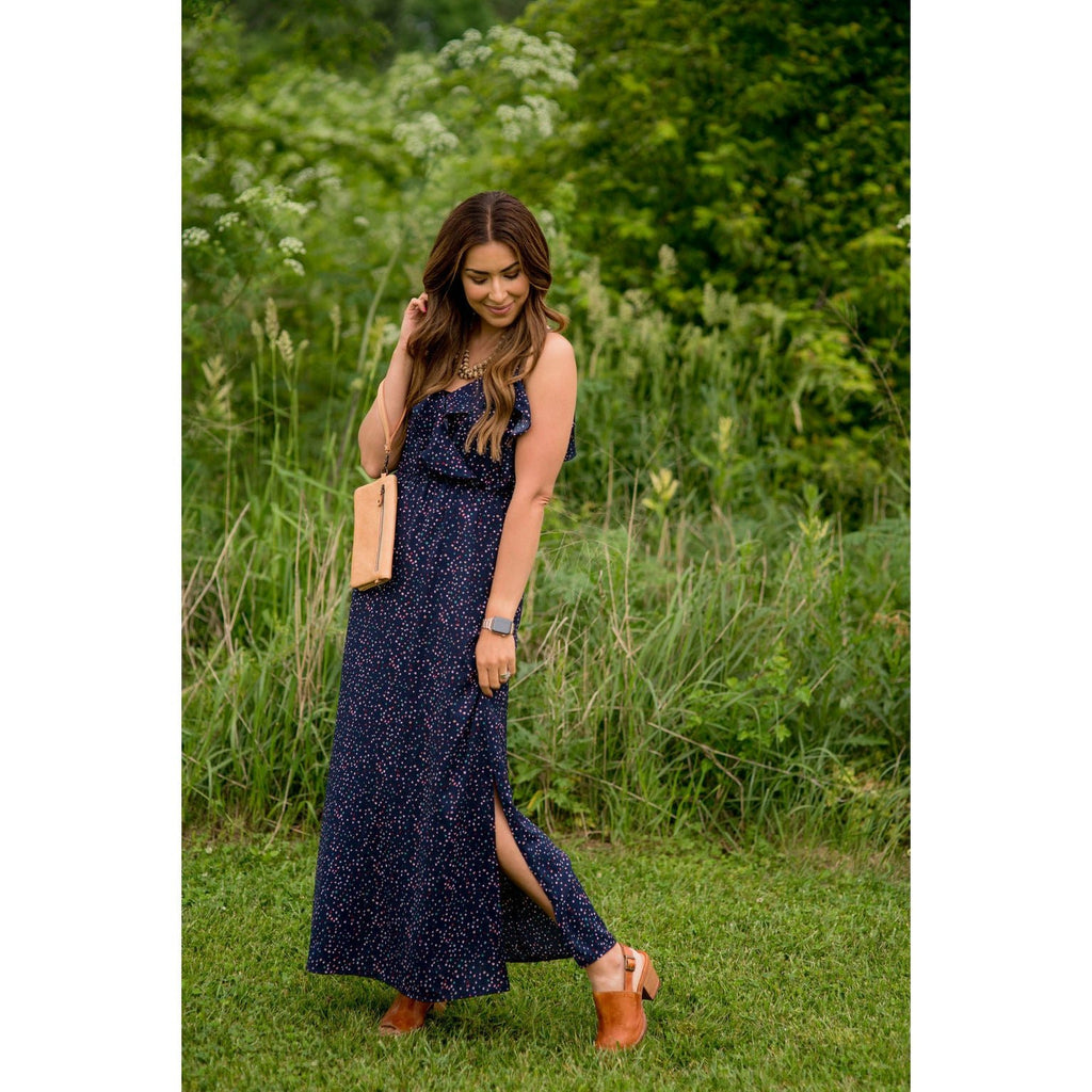 Dottie Ruffle Side Slit Maxi - Betsey's Boutique Shop