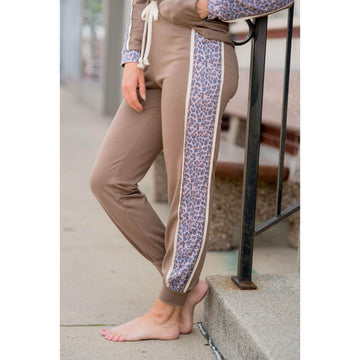 Leopard Striped Drawstring Pants - Betsey's Boutique Shop