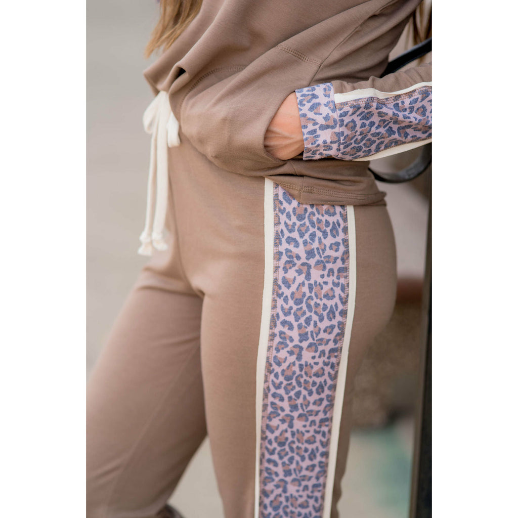 Leopard Striped Drawstring Pants - Betsey's Boutique Shop