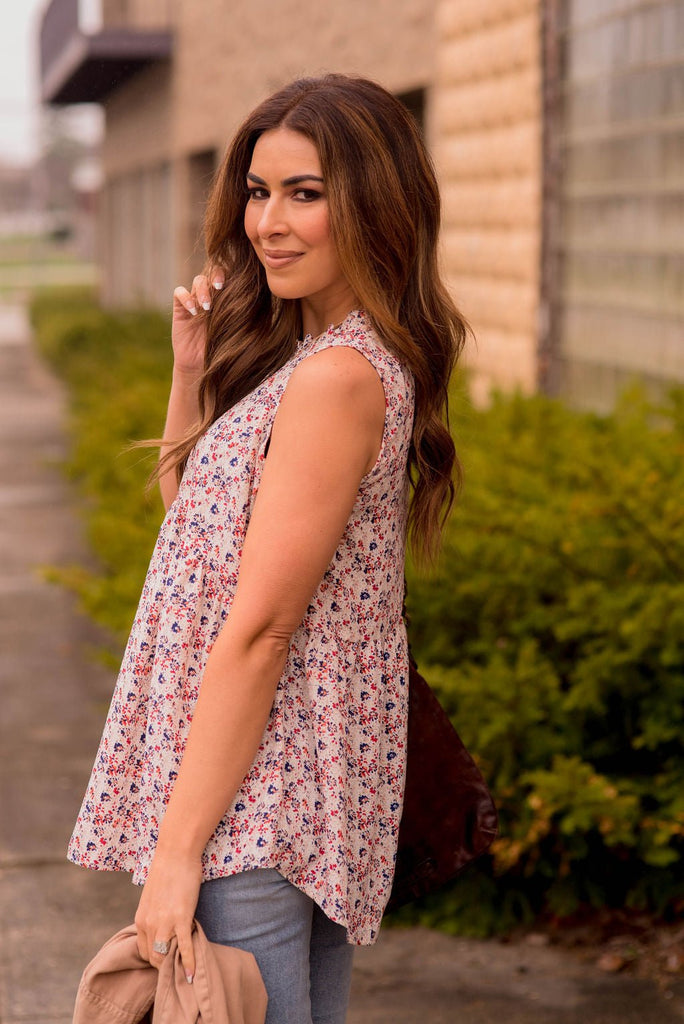 Mini Blooms Peplum Tank - Betsey's Boutique Shop