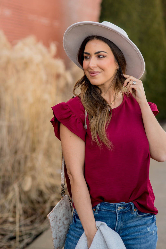 Short Sleeve Flutter Blouse - Betsey's Boutique Shop - Shirts & Tops