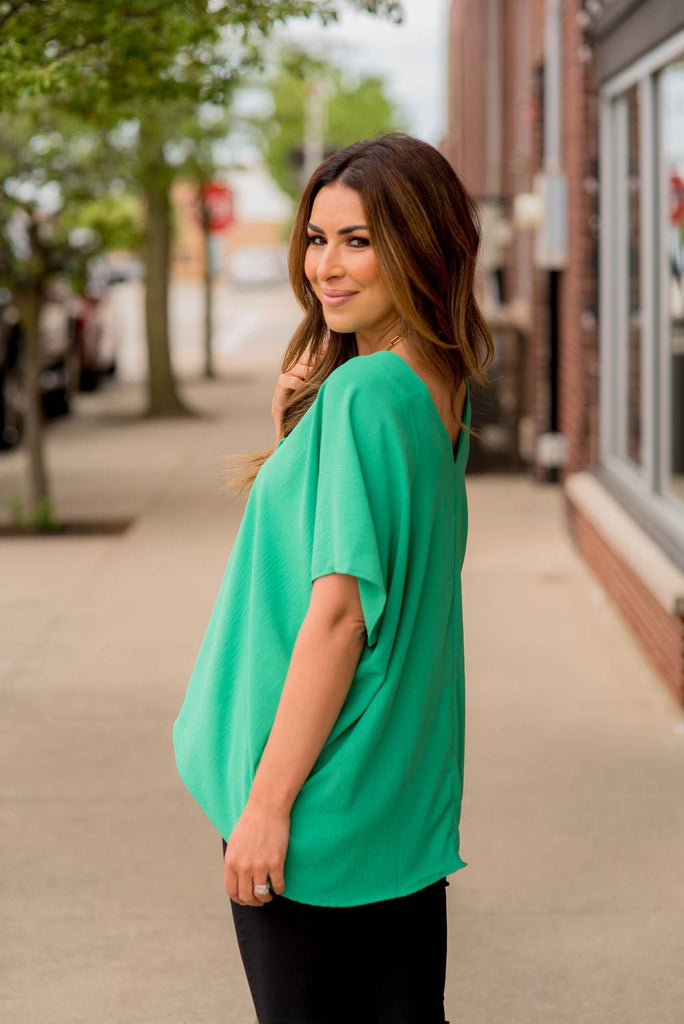 Oversized Relaxed V Blouse - Betsey's Boutique Shop -