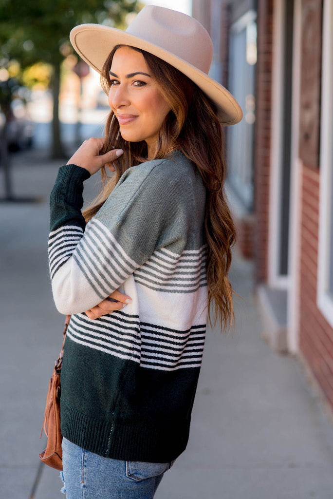 Living The Dream Striped Sweater - Betsey's Boutique Shop -