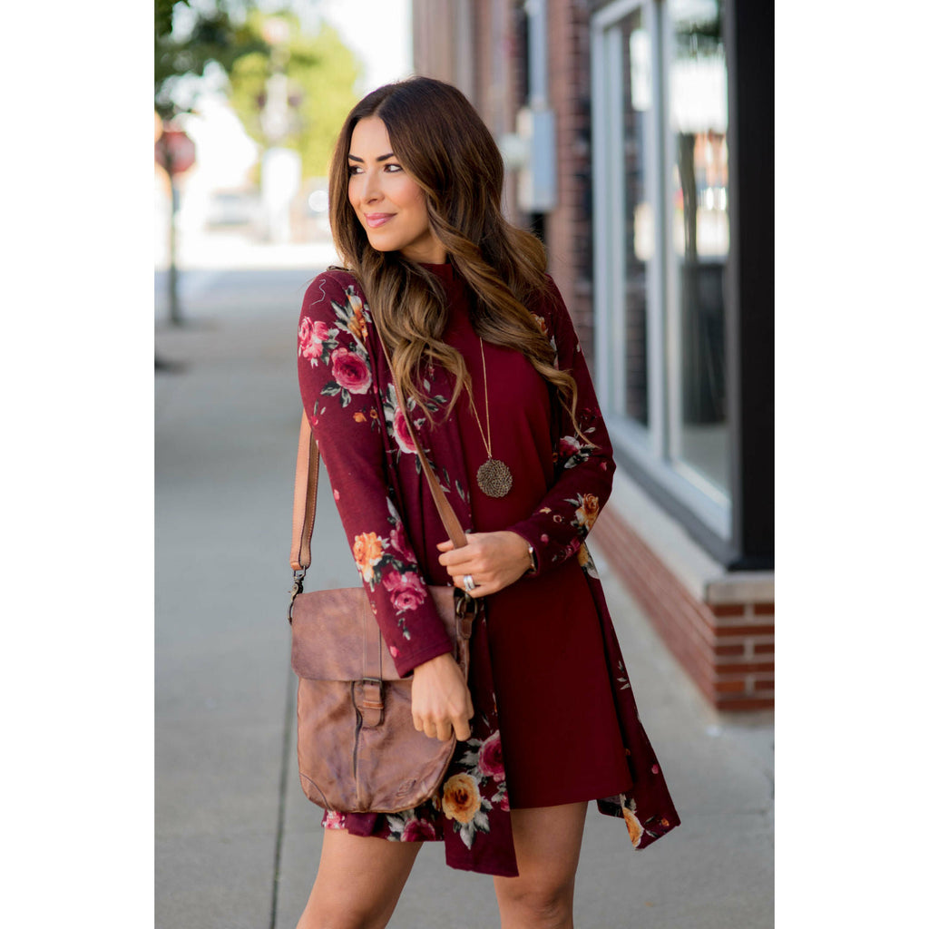 Floral Tunic Cardigan - Betsey's Boutique Shop - Coats & Jackets