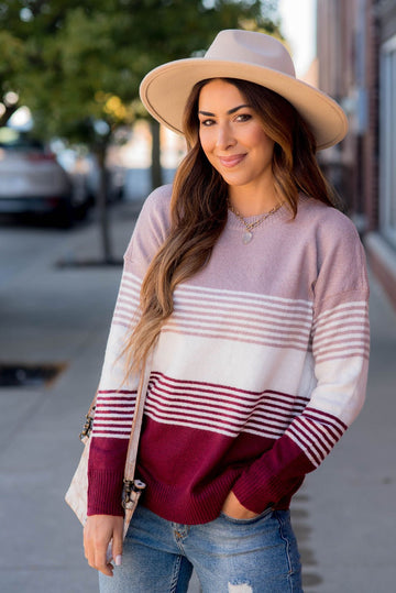 Living The Dream Striped Sweater - Betsey's Boutique Shop -