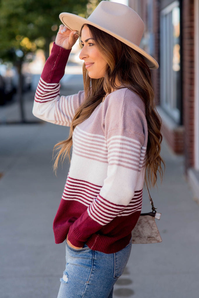 Living The Dream Striped Sweater - Betsey's Boutique Shop -