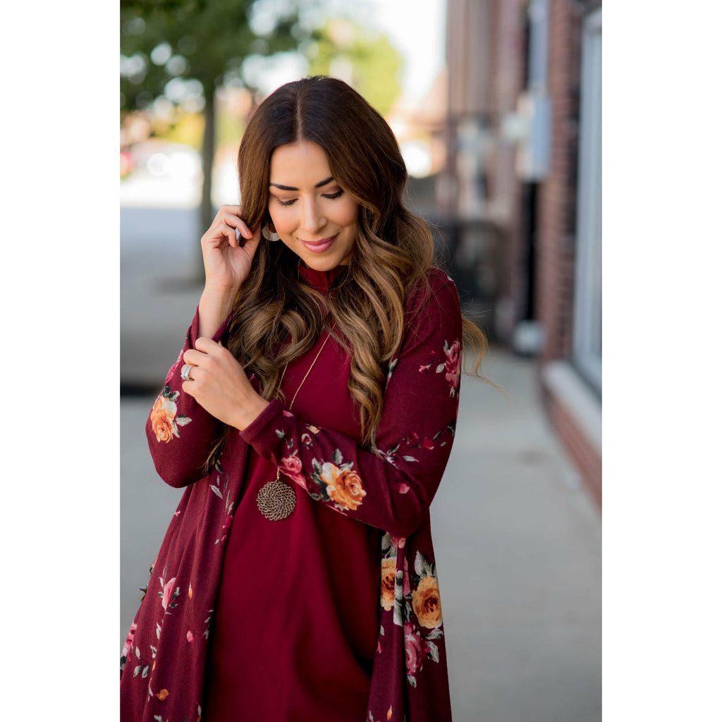 Floral Tunic Cardigan - Betsey's Boutique Shop - Coats & Jackets