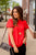 Swiss Dot Cinched Puff Sleeve Blouse - Betsey's Boutique Shop -