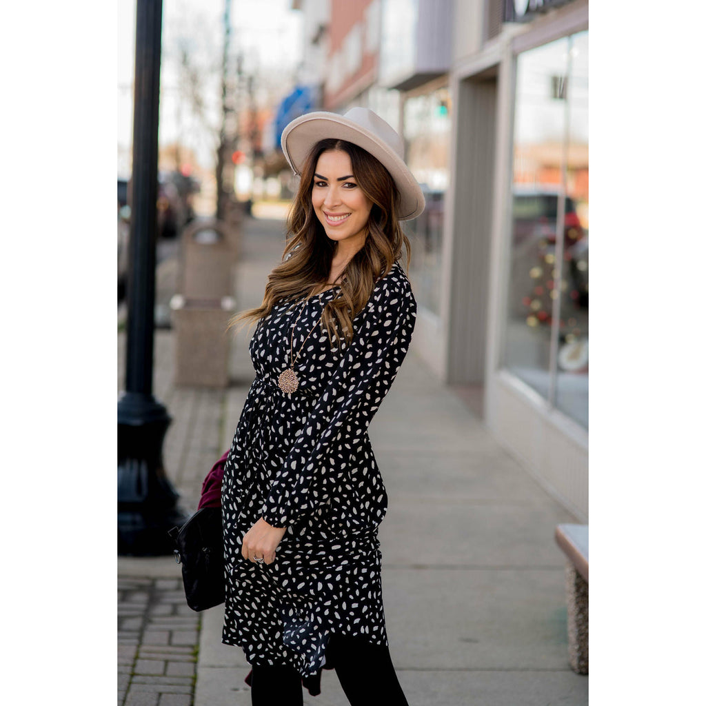 Speckled Long Sleeve Dress - Betsey's Boutique Shop