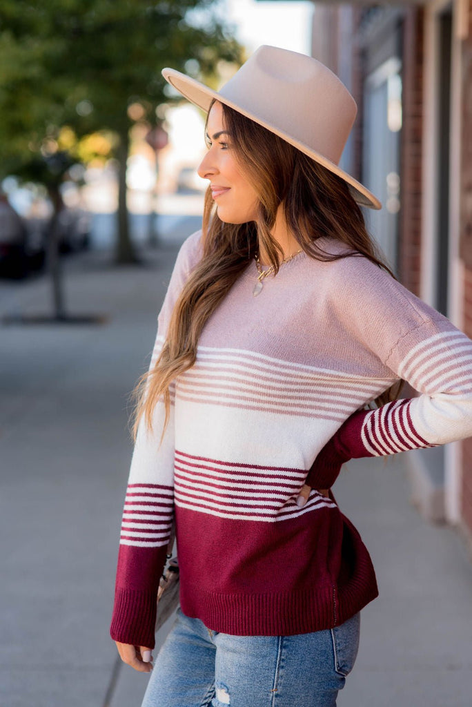 Living The Dream Striped Sweater - Betsey's Boutique Shop -