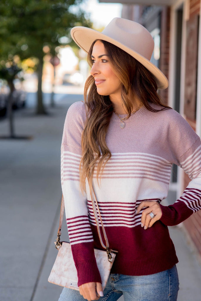 Living The Dream Striped Sweater - Betsey's Boutique Shop -