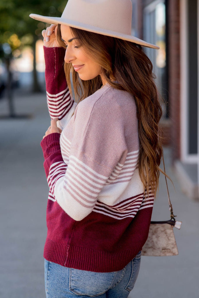 Living The Dream Striped Sweater - Betsey's Boutique Shop -