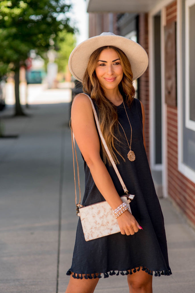 Tassel Trim Tank Dress - Betsey's Boutique Shop