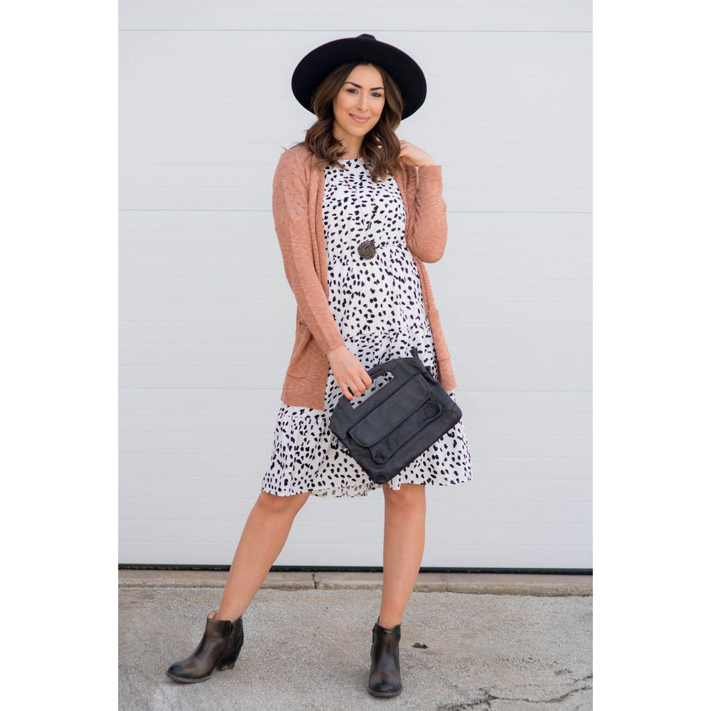 Tiered Leopard Short Sleeve Dress - Betsey's Boutique Shop