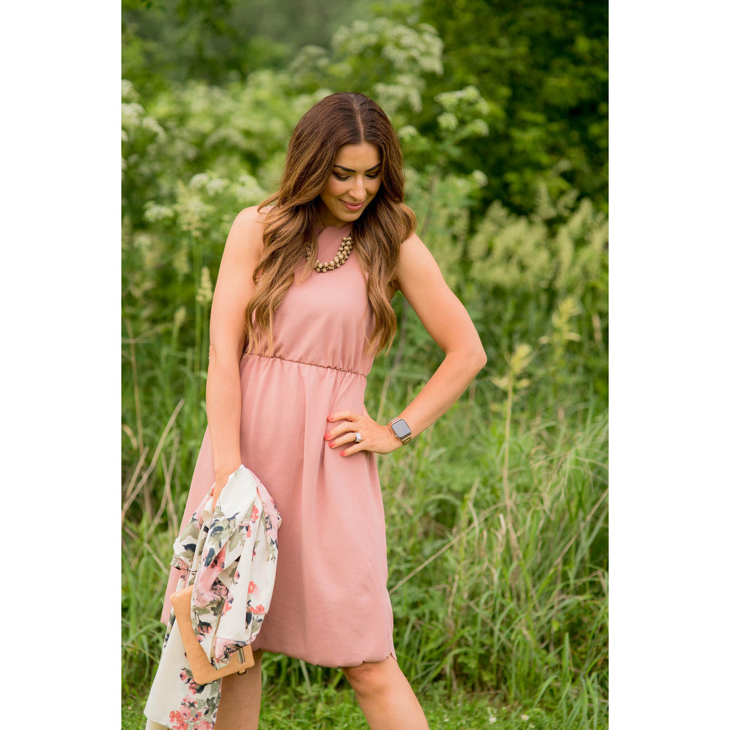 Basic Scalloped Tank Dress - Betsey's Boutique Shop - Dresses