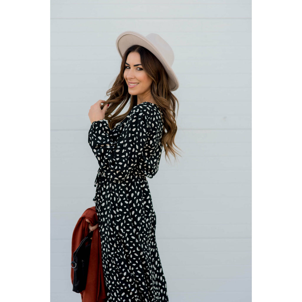 Speckled Long Sleeve Dress - Betsey's Boutique Shop