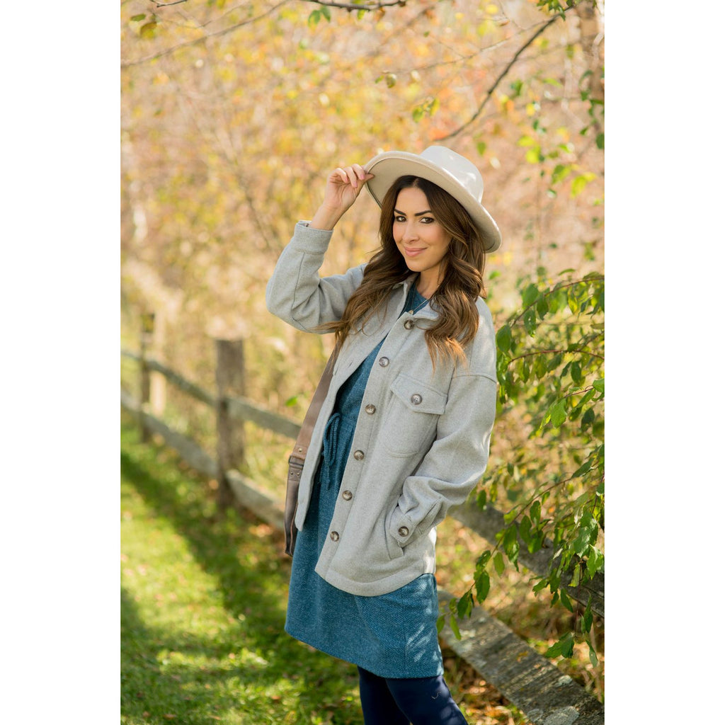 Pocketed Pea Coat - Betsey's Boutique Shop