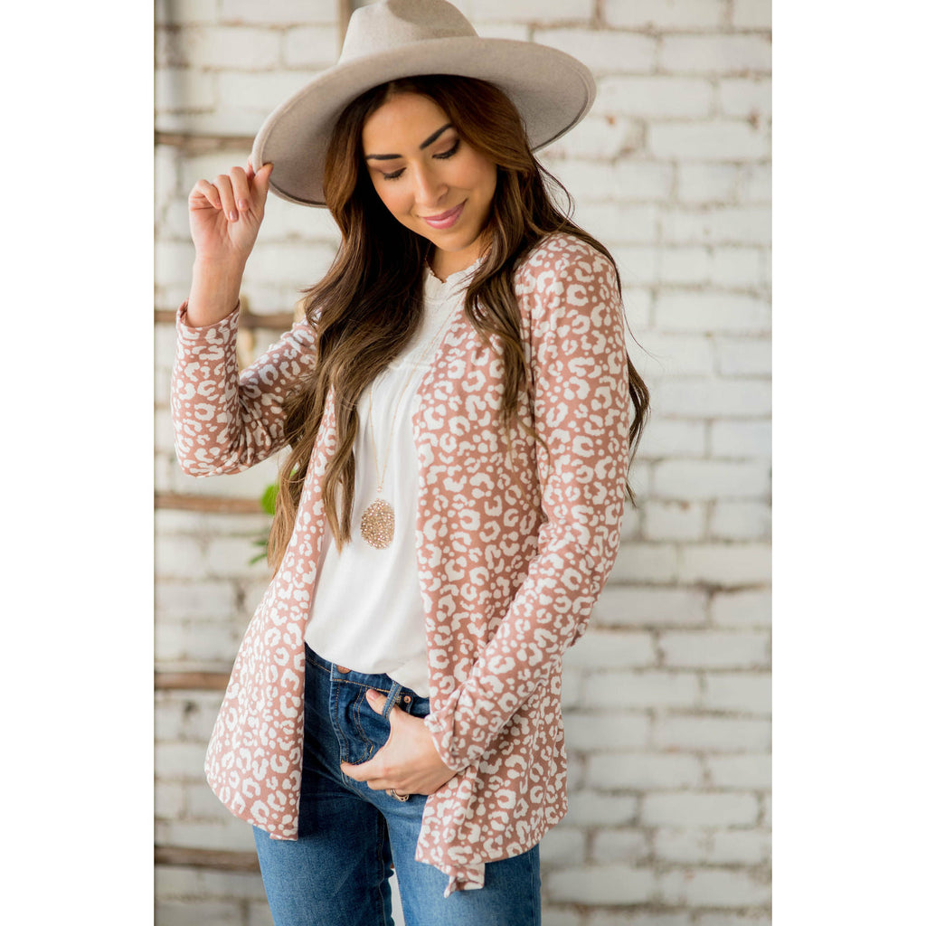 Short Lightweight Leopard Print Cardigan - Betsey's Boutique Shop - Coats & Jackets