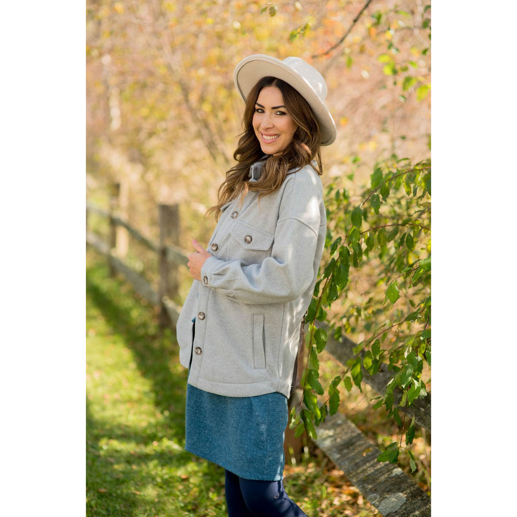 Pocketed Pea Coat - Betsey's Boutique Shop