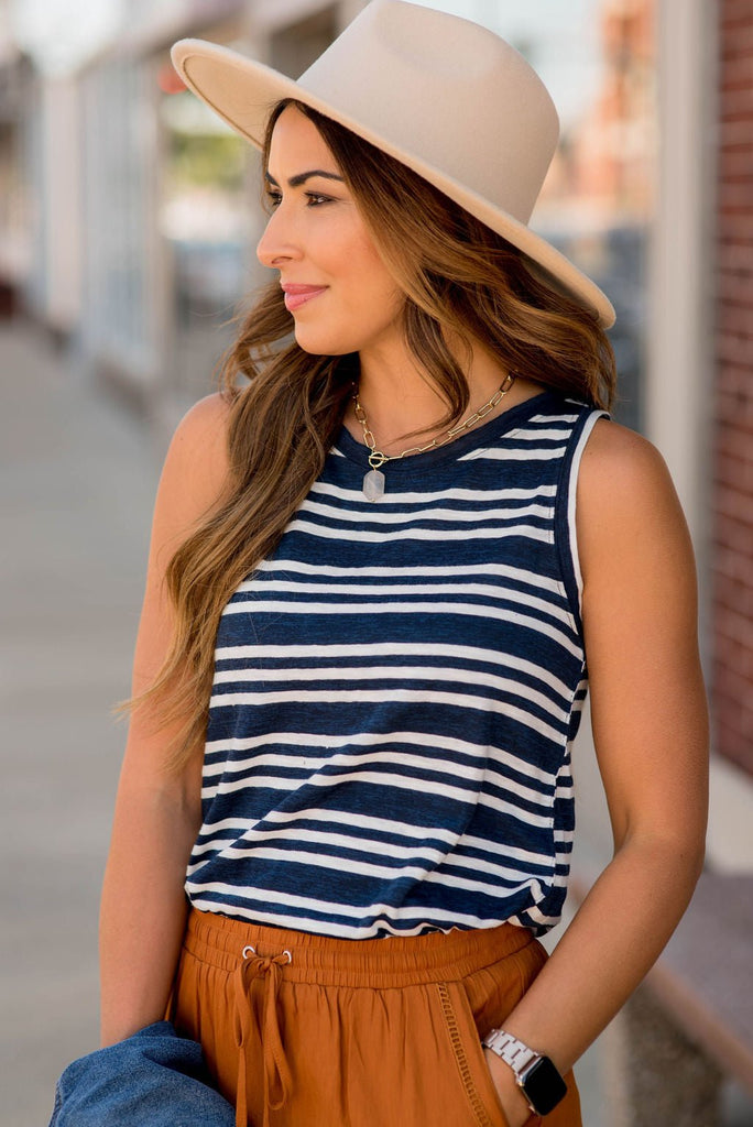 Triple Stripe Tank - Betsey's Boutique Shop - Shirts & Tops