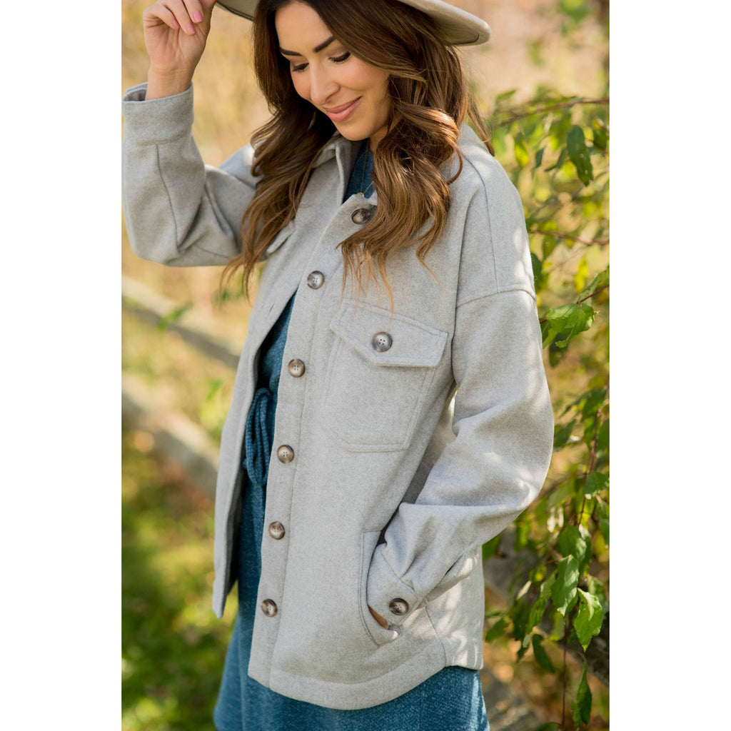 Pocketed Pea Coat - Betsey's Boutique Shop