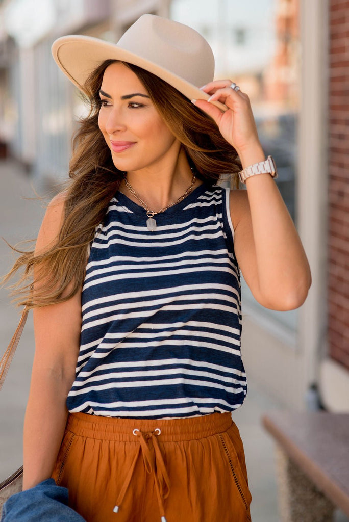 Triple Stripe Tank - Betsey's Boutique Shop - Shirts & Tops