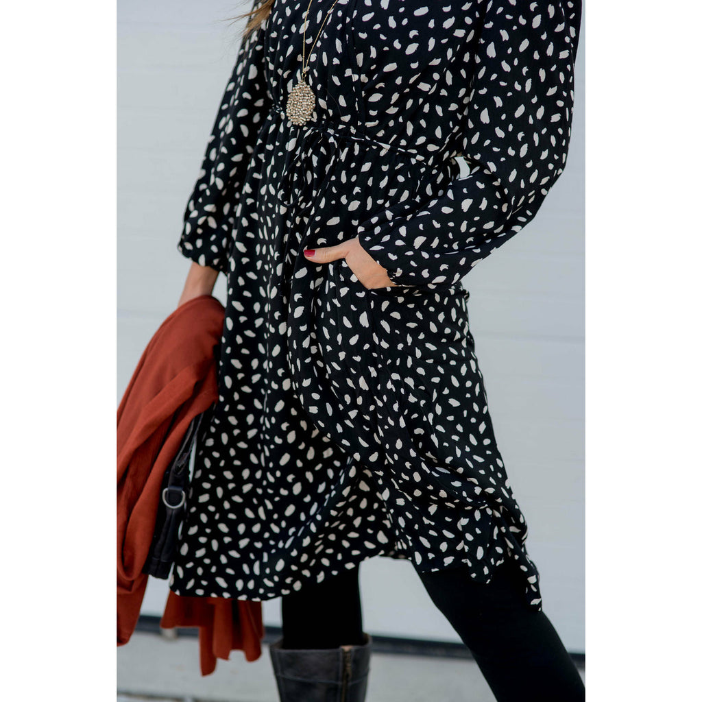 Speckled Long Sleeve Dress - Betsey's Boutique Shop