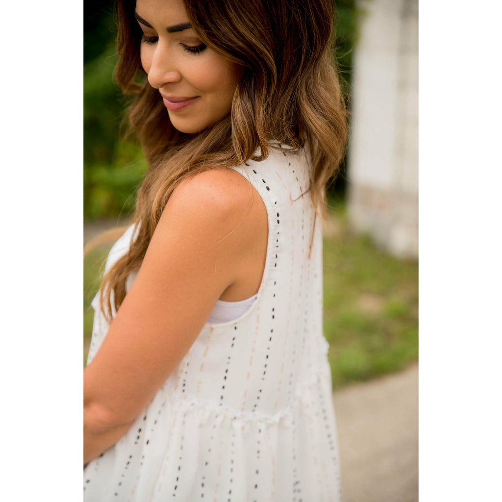 Dotted Striped Tiered Tank - Betsey's Boutique Shop